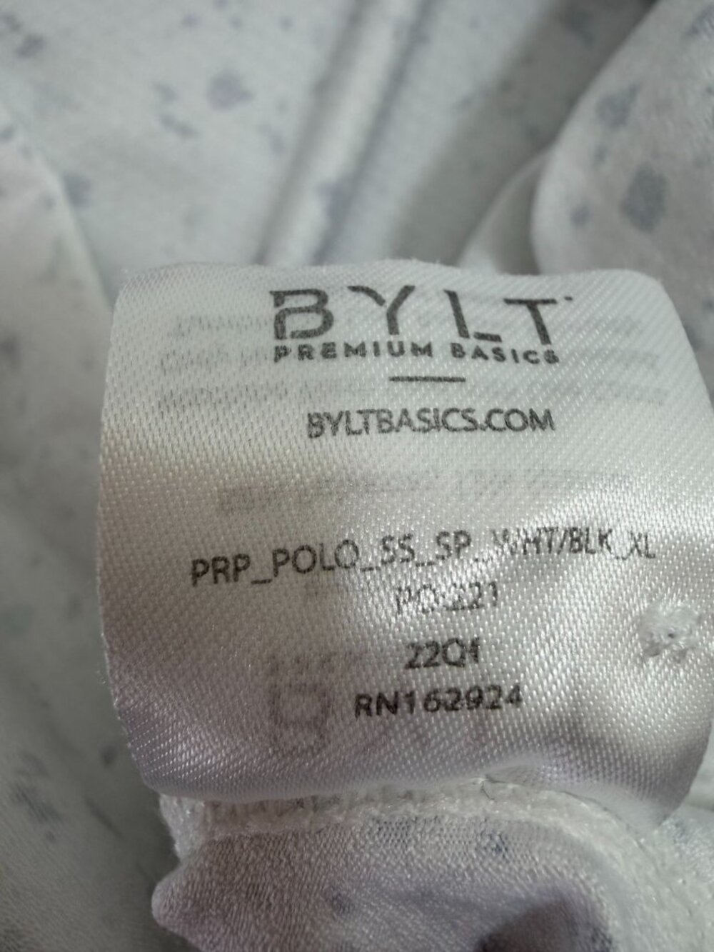 BYLT Premium Basics Men Performance Polo Shirt Mens XL White Black Splatter Golf - Picture 9 of 10